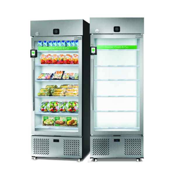 two stainless steel smart fridge microstores
