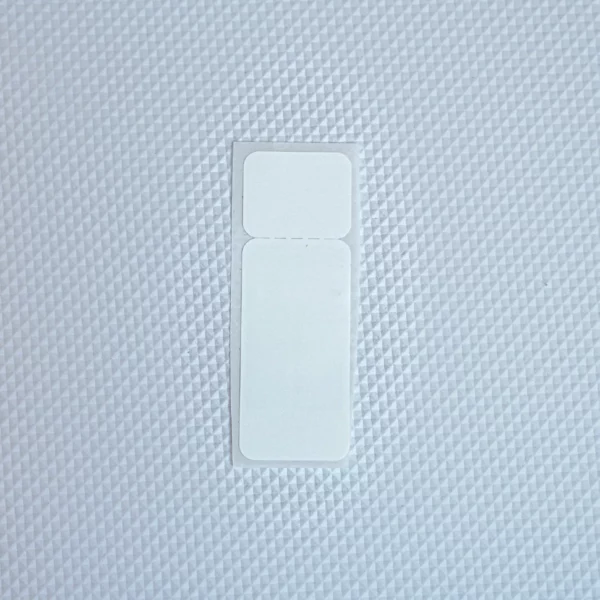 white rectangular sticker