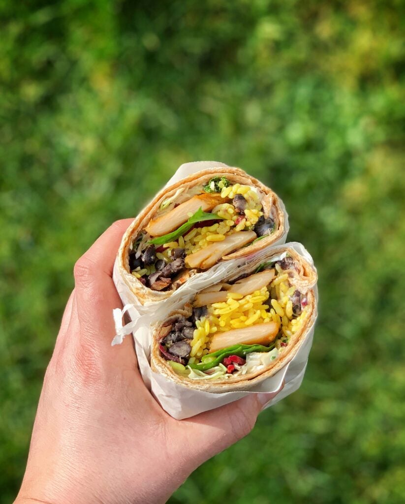 chicken turmeric rice wrap