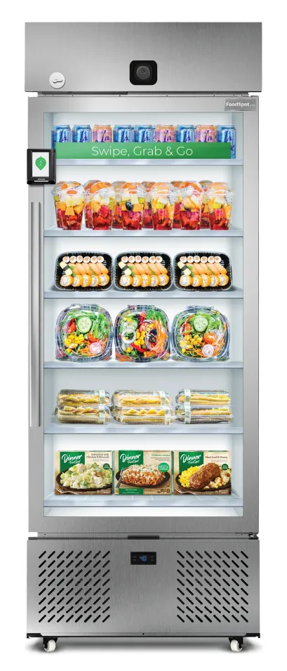 fresh food stocked in in a smart vending machine by foodspot
