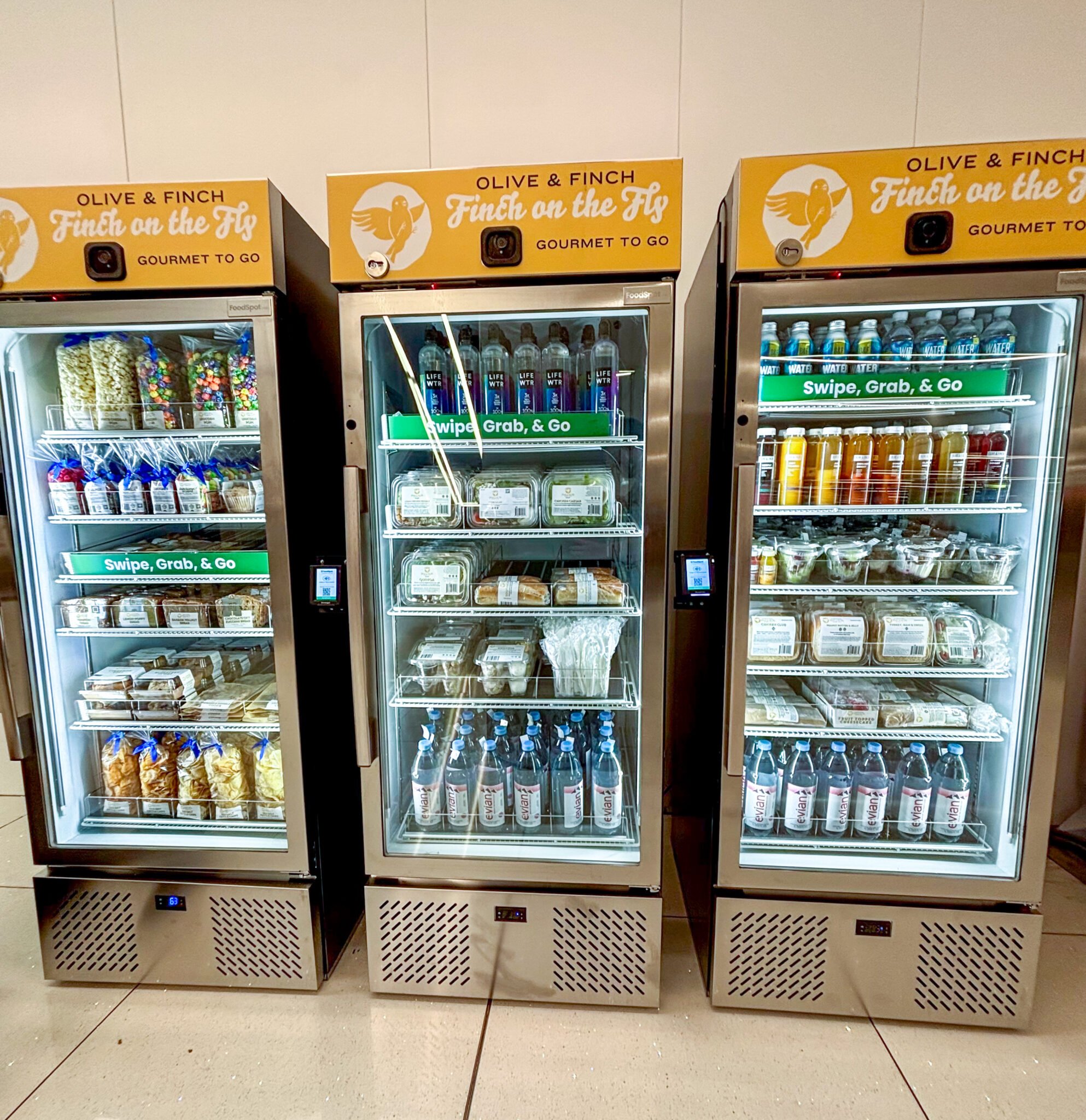 three smart microstores in an airport