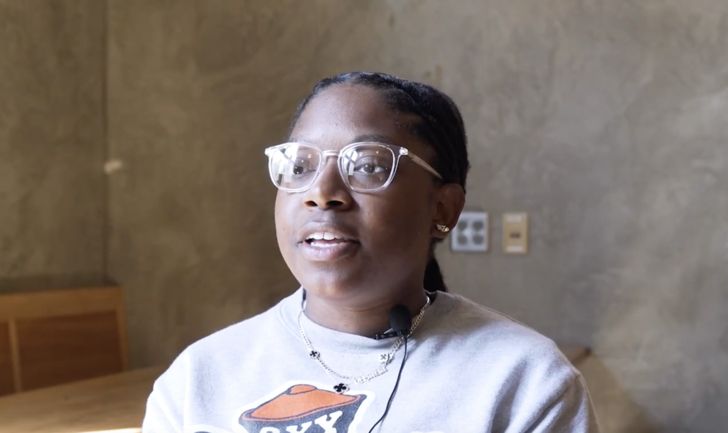 woman smiling at camera