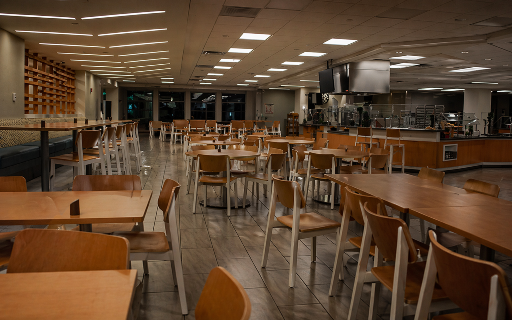 empty closed dining halll