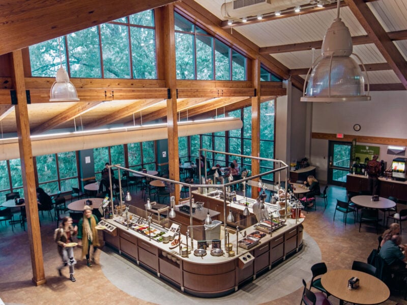 near empty campus dining hall